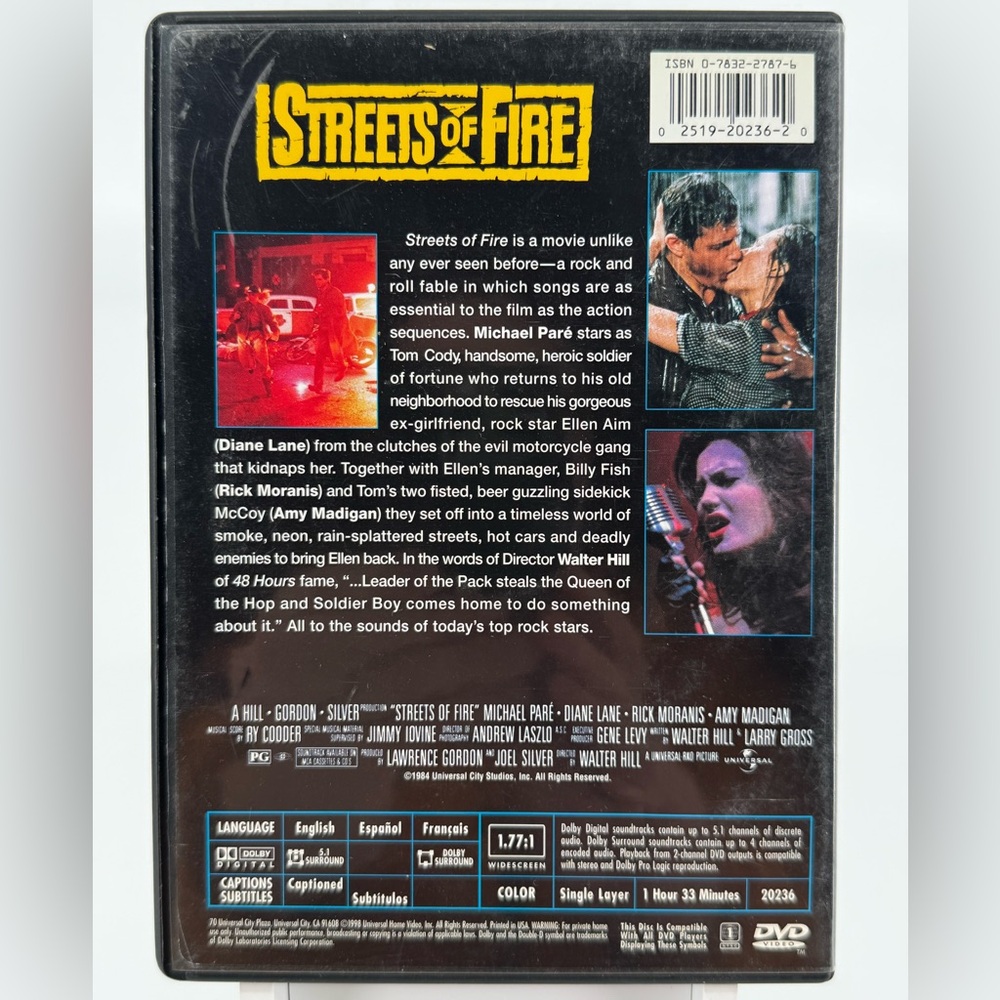 Streets of Fire on DVD. Starring Diane Lane, Willem Dafoe and Rick Moranis 1984 - Picture 3 of 4